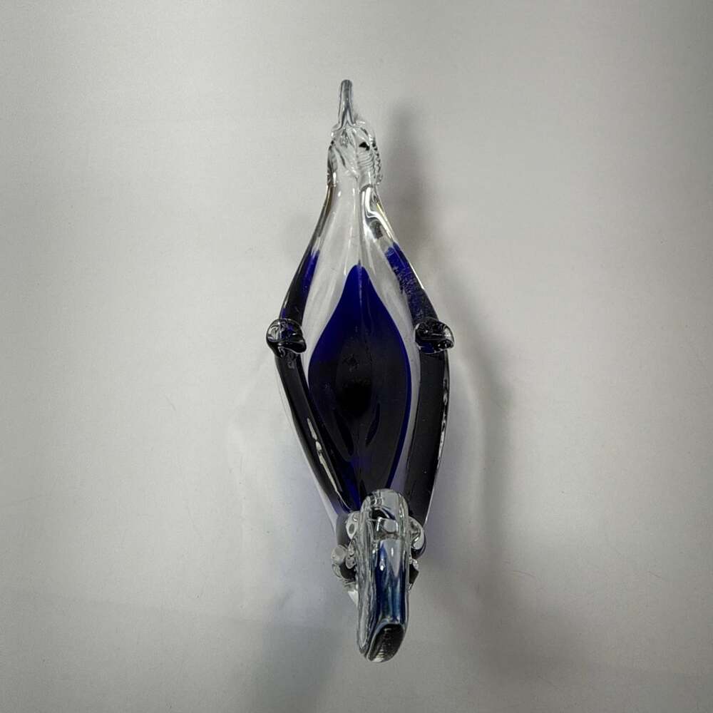 Vtg Murano Hand blown Glass Venetian Gondola Boat Cobalt Blue Ashtray Dish C1 - Picture 2 of 6